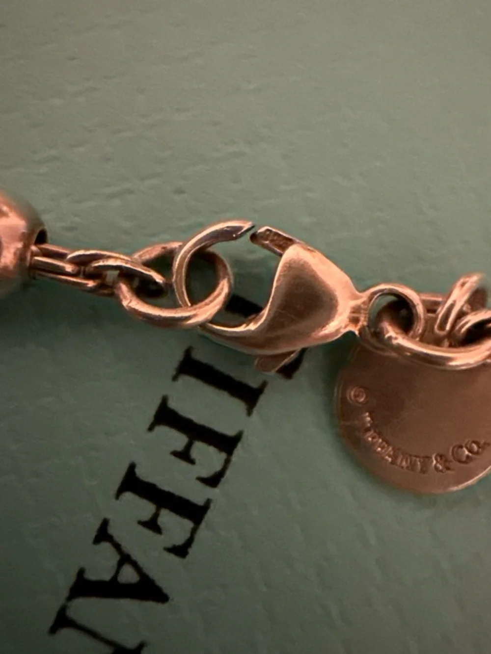 Tiffany & Co. Silver Bead Bracelet with Open Heart Charm